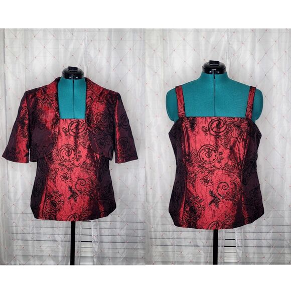 Vtg 90s Whimsical Whimsigoth Dark Romance Vampy Vampire Top Bolero Jacket‎ Sz 16 - Picture 1 of 7